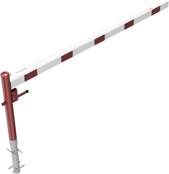 Schake Drehschranke mit Seilzugverstärkung, zum Einbetonieren, Schrankenbaumlänge: 3000 mm, mit Dreikantverschluss, 4113_30FB