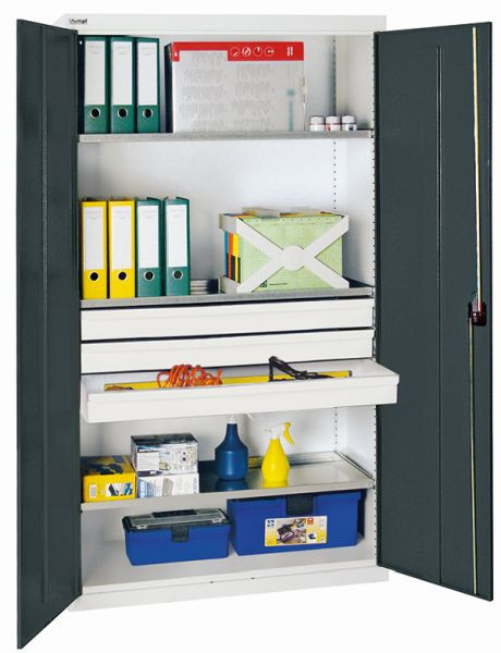 stumpf Werkzeug- und Materialschrank Serie 2000, 7035/7016, 3 Großraumschubladen, 4 Fachböden, 2008271