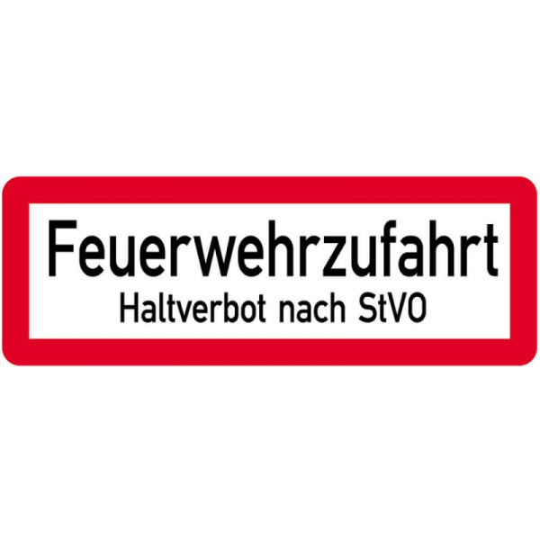 Stein HGS Sonderschild, Feuerwehrzufahrt, Haltverbot nach StVO, 597 x 210 mm, 14963