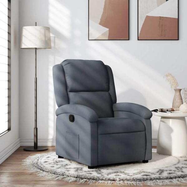 vidaXL Relaxsessel Dunkelgrau Samt, 3205492, 8721012179806