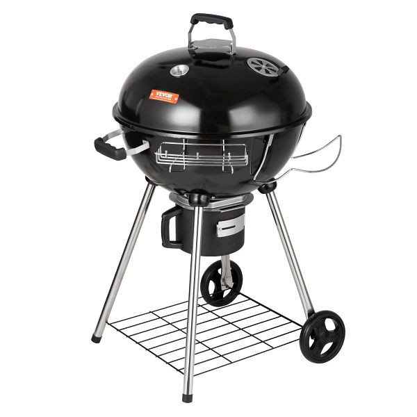 VEVOR Wasserkocher Holzkohlegrill Kugelgrill 56 cm tragbar Grill Kugelgrill mit Deckel, Aschebecher, PGLCJKETTLE22IGNCV0