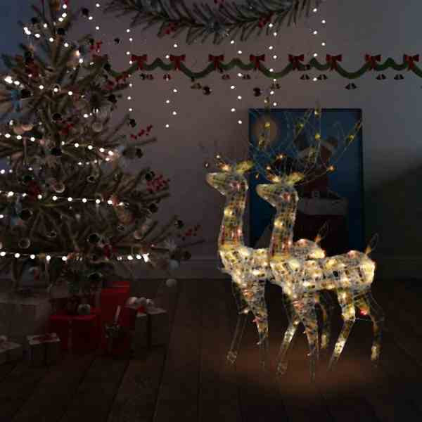 vidaXL Rentier Weihnachtsdekoration Acryl 2 Stück 120 cm Mehrfarbig, 3154351