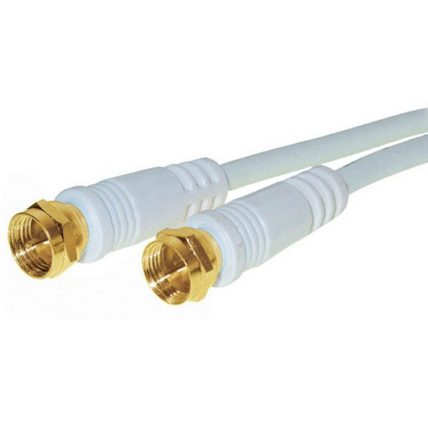 S-Conn Sat-Anschlusskabel, F-Stecker - F-Stecker, 100% geschirmt, vergoldete Kontakte, > 100 dB, Mantelstromfilter, weiß, 5,0m, 80095-G-128CP