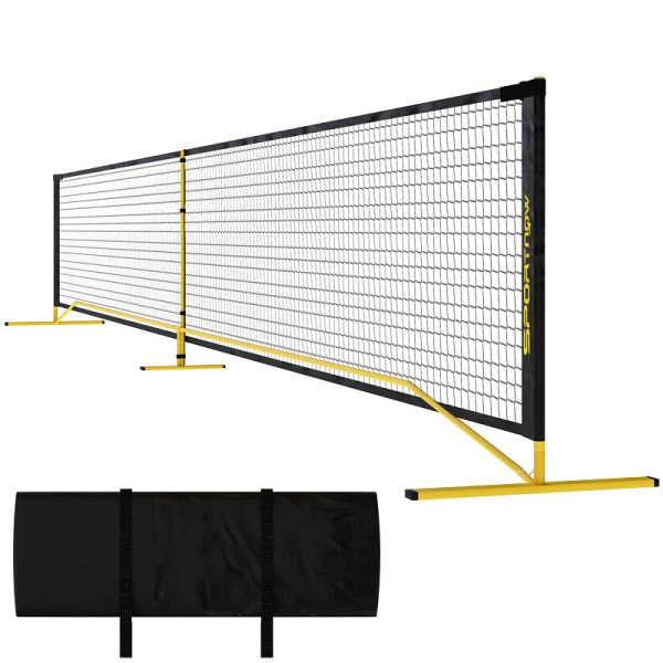 SPORTNOW Pickleball-Netz, tragbar, Metallgestell, Stoffnetz, mit Tragetasche, Gelb, A71-051V00YL