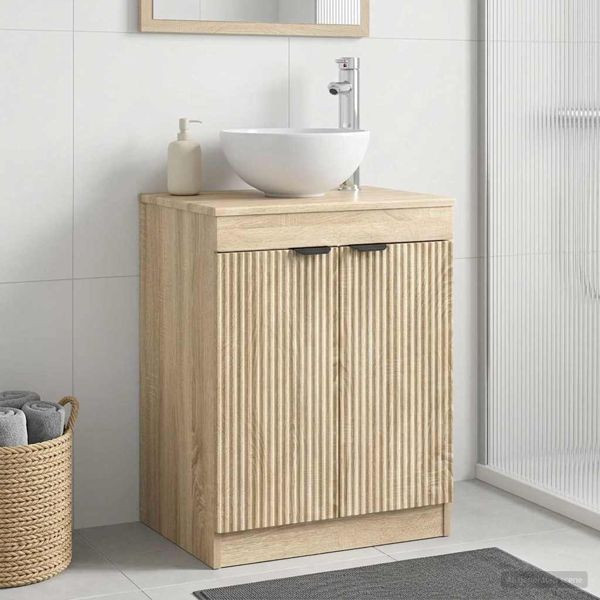 vidaXL Badezimmerschrank Sonoma-Eiche 54 x 41 x 70 cm Holzwerkstoff, 890150