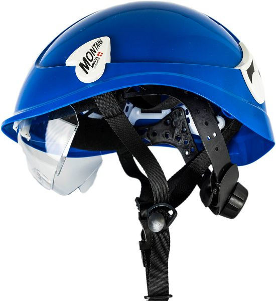 Artilux Montana II Roto KS, blau, Schutzhelm mit Drehknopf, Schutzbrille und Kinnbänderung, VE: 20 Stück, 23142