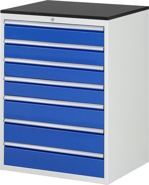 RAU Schubladenschrank Serie 7000, B770xT650xH1030mm, Schubladen: 4xH120, 3xH150mm, Arbeitsplatte melaminharzbeschichtet, 03-XL7.10A-M.11