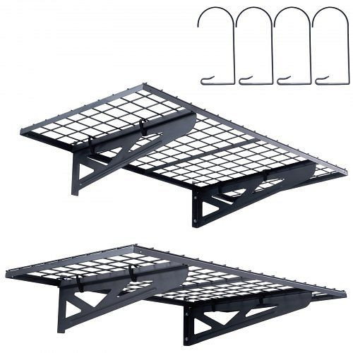 VEVOR 2 Stück 4x2 ft Garagen-Lagerregale zur Wandmontage, robuste Regale, ZXCKGBDHSSC48G32SV0