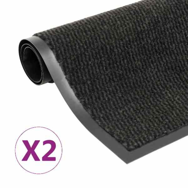 vidaXL Schmutzfangmatten 2 Stück Rechteckig Getuftet 120x180cm Schwarz, 3051618