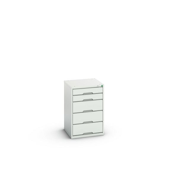 bott verso Schubladenschrank, mit 5 Schubladen, BxTxH: 525 x 550 x 800 mm, Lichtgrau / Lichtgrau, 16925012.16