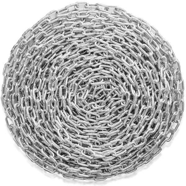 VEVOR Stahlkette Kohlenstoffstahl Gliederkette Absperrkette Kette 7,3mmx28m, WGAQLTG92FT5KM010V0