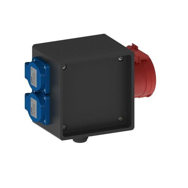 ELSPRO Vollgummi-Wandverteiler ESSEN, 1 CEE 400 V 16 A, 2 Schuko, M20, 2008103