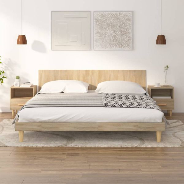 vidaXL Nachttische 2 Stk. Sonoma-Eiche 40x35x47 cm, 812013