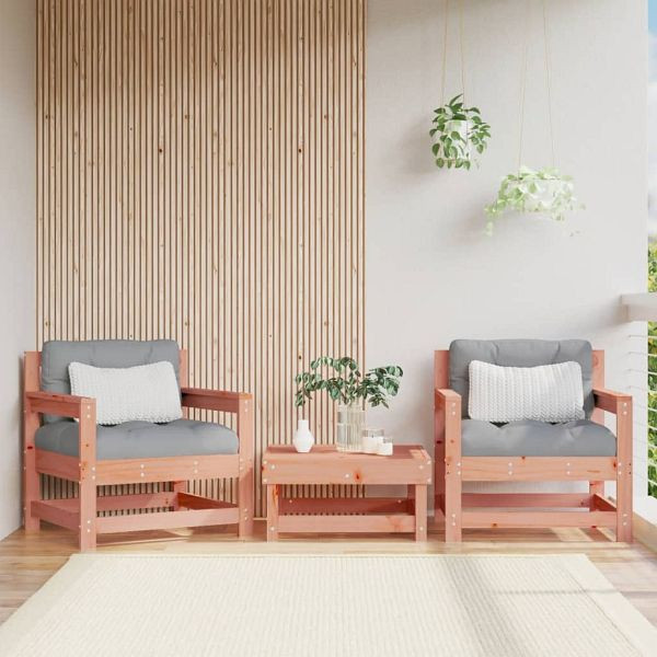 vidaXL Gartenstühle mit Kissen 2 Stück Massivholz Douglasie, 825567