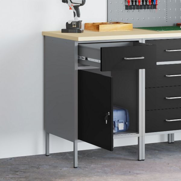 vidaXL Werkzeugschrank Schwarz 50x55x84 cm Stahl, 4103462