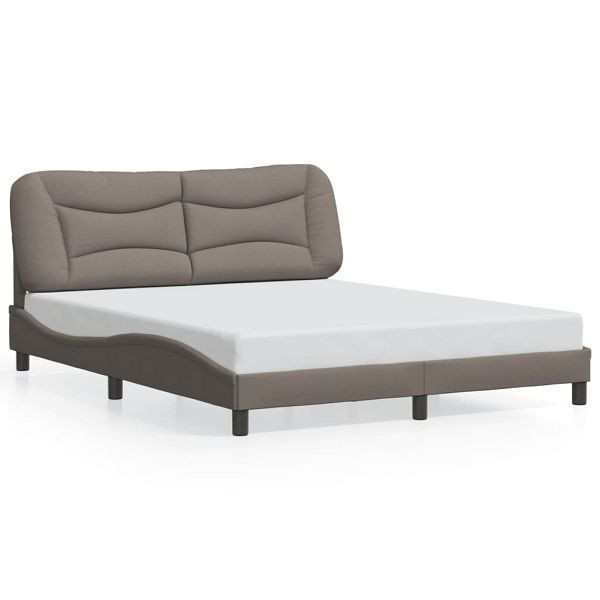 vidaXL Bettgestell mit LED Taupe 160x200 cm Stoff, 3213715