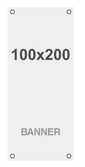 Showdown Displays Latex Symbio frontlit 100x200cm, matt, 510g/m²- 4x Lochhalterung, LGSF100X200M510