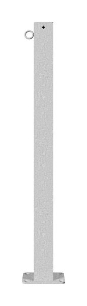 Schake Absperrpfosten Stahlrohr 70 x 70 mm ortsfest, für Dübel Befestigung feuerverzinkt / weiß beschichtet, mit 1 Öse, 470P/1