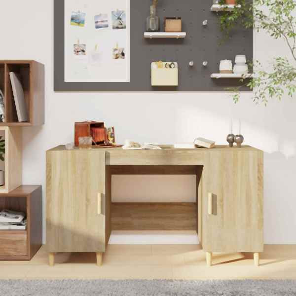 vidaXL Schreibtisch Sonoma-Eiche 140x50x75 cm Holzwerkstoff, 812765