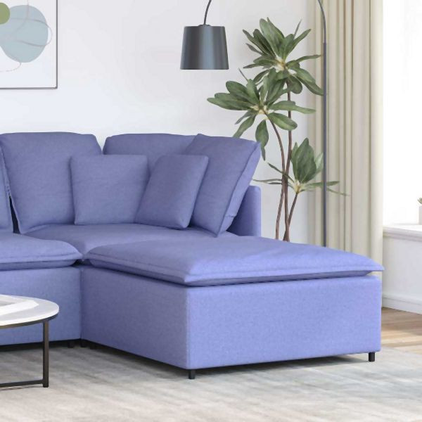 vidaXL Modulares Sofa Fußhocker-Modul Jeansblau 100x100x48 cm, 4104487