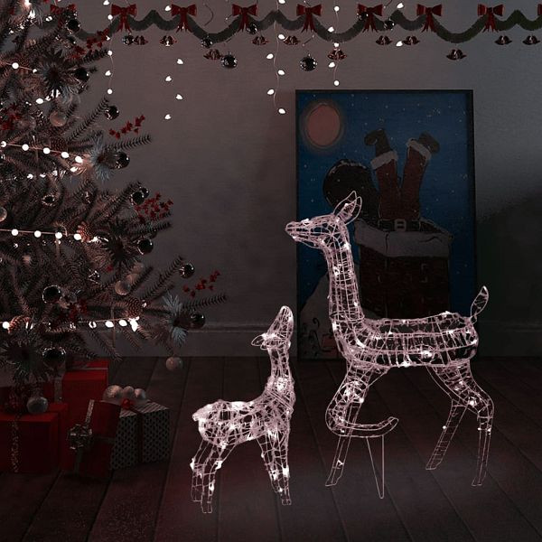 vidaXL LED-Rentier-Familie Weihnachtsdeko Acryl 160 LED Warmweiß, 329789