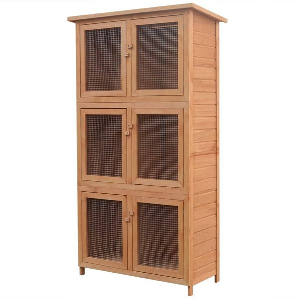 vidaXL Kleintier-/Kaninchenstall 6 Boxen Tannenholz, 170347
