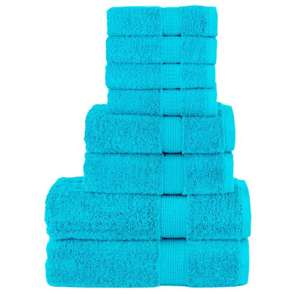 vidaXL 8 tlg. Premium-Handtuch-Set SOLUND Türkis 600 g/m², 137549