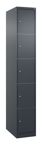 C+P Schließfachschrank Classic PLUS, 1850x300x500mm, 7016/7016, mit 5 Fächern, 080000-105 S10010
