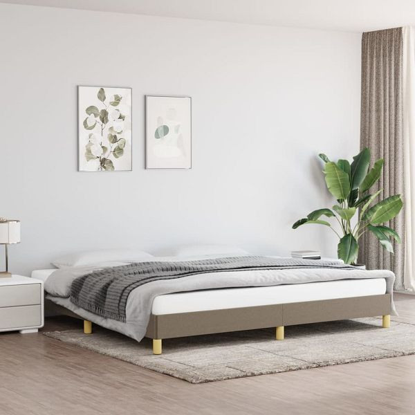 vidaXL Bettgestell Taupe 200x200 cm Stoff, Polyester, 346846