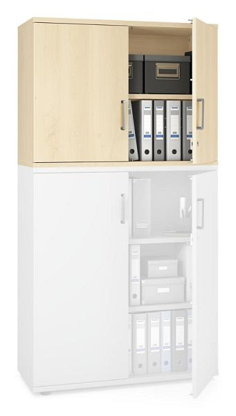 Deskin Flügeltüren-Aufsatzschrank MULTI MODUL-PRO, Ahorndekor, B 1000 x H 750 x T 420 mm, 351879
