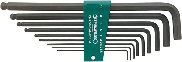 STAHLWILLE Kugelkopf-Winkelschraubendreher-Satz Nr.10767a/13 Schlüsselweite n 0,05mm-3/8" 13-teilig, 96435702