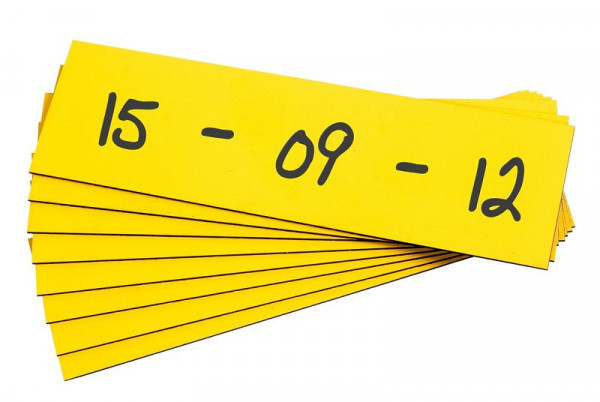 Eichner Magnet Lagerschild, Gelb, Größe: 30 x 100 mm, VE: 100 Stück, 9218-02362