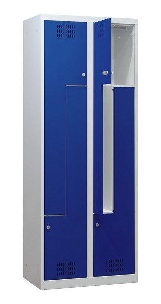 C+P Z-Spind, 2 Abteile, 1800x600x490mm, 7035/5010, 9-8023-204 S10009