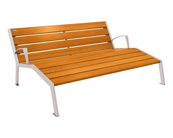 Procity Liegestuhl Silaos 1800 mm, Mit Armlehne, Holz & Stahl, helle Eiche/RAL 7044, 209661.7044.CHEC