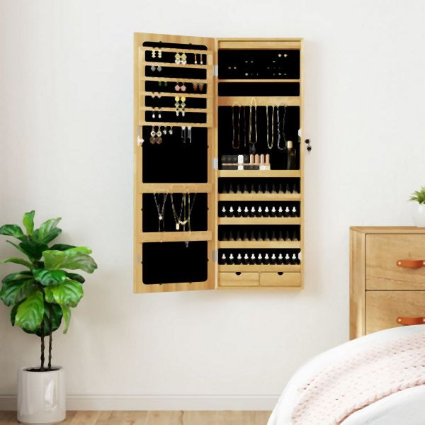 vidaXL Spiegel-Schmuckschrank mit LED-Beleuchtung Wandmontage, 353237