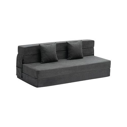 VEVOR 3 in 1 Klappsofa Dunkelgrau, faltbar, 2 Kissen, waschbarer Bezug, 25D Memory Foam, für Wohnzimmer/Schlafzimmer (Queen), ZDSFDDZSFQUE53CAVV0