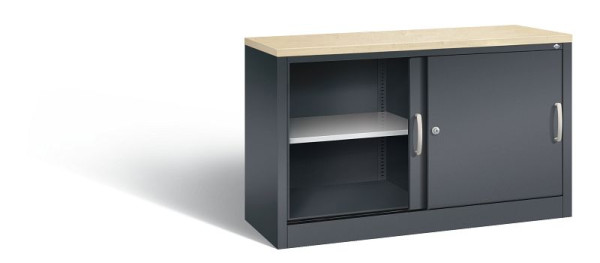 C+P Sideboard mit Schiebetüren Acurado, H720xB1200xT400mm, Farbe: Schwarzgrau, Bügelgriff, 2 OH, 5723-00 S10388