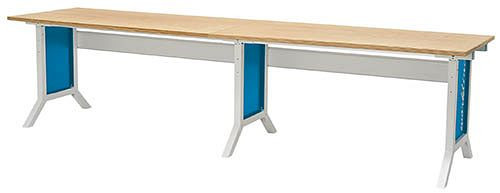 Bedrunka+Hirth workline Grund- und Anbautischkombination, Kurbelverstellung, 1x Arbeitsplatte Buche Multiplex, Maße in mm (BxT): 3000 x 750, 07.30.15KHV