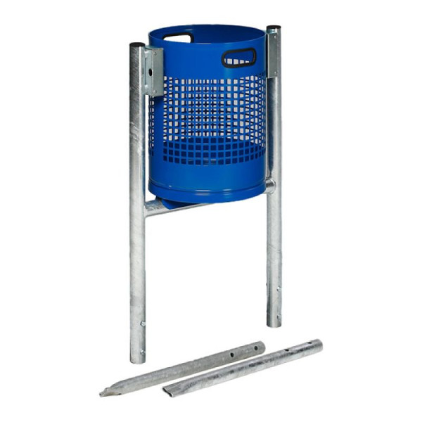 Stein HGS Abfallbehälter -Cubo Jorge- mit Rohrgestell, blau /zum Aufdübeln, 17022