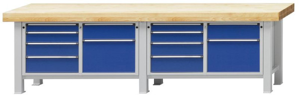 ANKE Werkbänke Schwerlastwerkbank, Modell 237 VS, 3000 x 800 x 900 mm, RAL 7035/5010, BMP 100 mm, 322.227