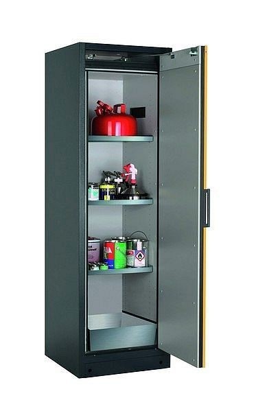 asecos Sicherheitsschrank Q-CLASSIC-90, Q90.195.060.R in sicherheitsgelb RAL 1004 mit 3x Fachboden (Edelstahl), 30073-040-33414
