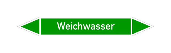 Schilder Klar Rohrleitungskennzeichen Weichwasser, 100x15 mm Folie selbstklebend, 101479/60