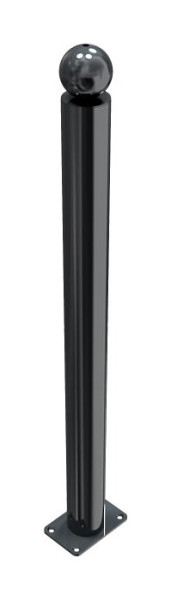 Schake Absperr-Stilpfosten Serie 475B Ø 76 mm, ortsfest, für Dübel Befestigung mit Bodenplatte 100 x 150 mm, ohne Verschluss, ohne Öse, 475PB