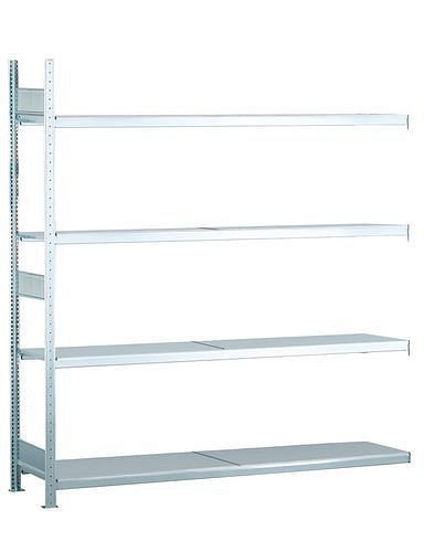Schulte Weitspannregal mit Stahlböden, Anbaufeld, 4 Lagerebenen, Fachbreite 2000 mm, 2006 x 636 x 2500 mm, 278893