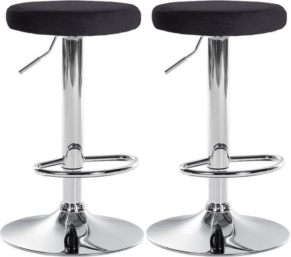 CLP Barhocker Ponte Samt chrom, schwarz, VE: 2 Stück, 323468
