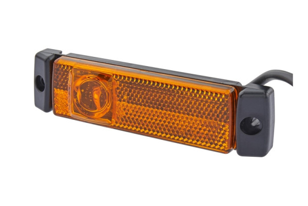 HELLA Seitenmarkierungsleuchte, LED, 12V, Anbau, gelb, LED-Lichtfarbe: gelb, 1500mm, offene Kabelenden, 2-polig, rechts/links, senkrecht, 2PS 008 645-981