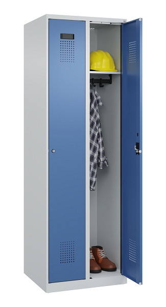 C+P Spind Evolo PLUS, 2 Abteile, 1850x600x500mm, 7035/5023, Verschluss Zylinderschloss, Ablageböden 2, 049000-20 S10035