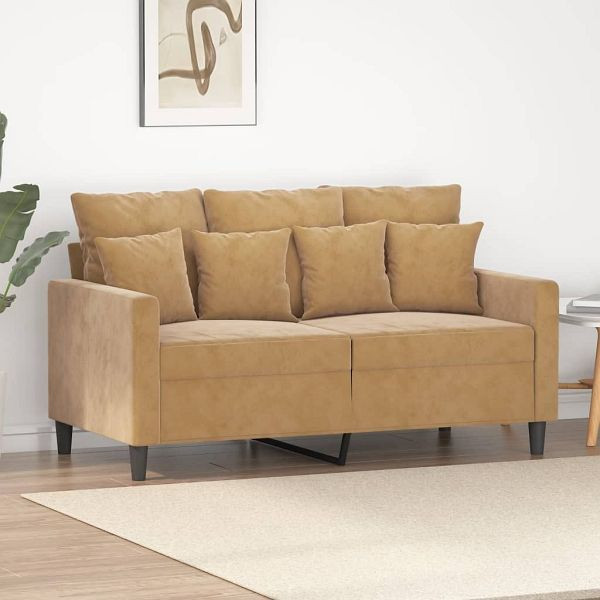 vidaXL 2-Sitzer-Sofa Braun 120 cm Samt, Füllung: Schaumstoff, 359300