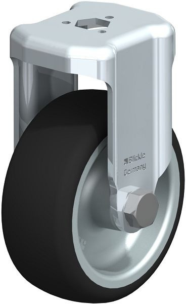 Blickle BKRA-PATH 80G Apparate-Bockrolle mit Rückenloch, Thermoplastisches Polyurethan, Grau, 314658