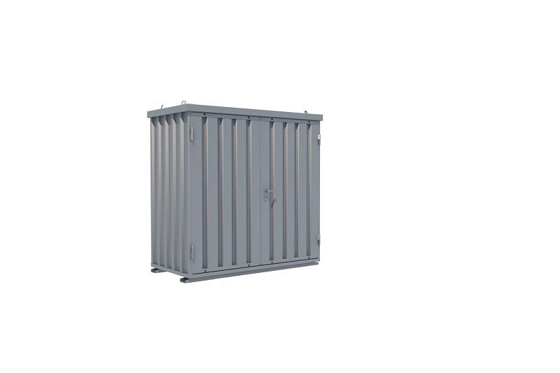 BOS Schnellbaucontainer 1x2 m, 2-flügelige Tür auf der 2 m-Seite, mit Kondenswasser-Stop-Beschichtung, SC3000-1x2-SZ+AKW-1x2